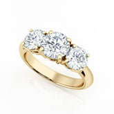 Round Diamond Trilogy Engagement Ring